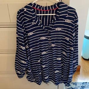 3x Talbots navy nautical blouse
